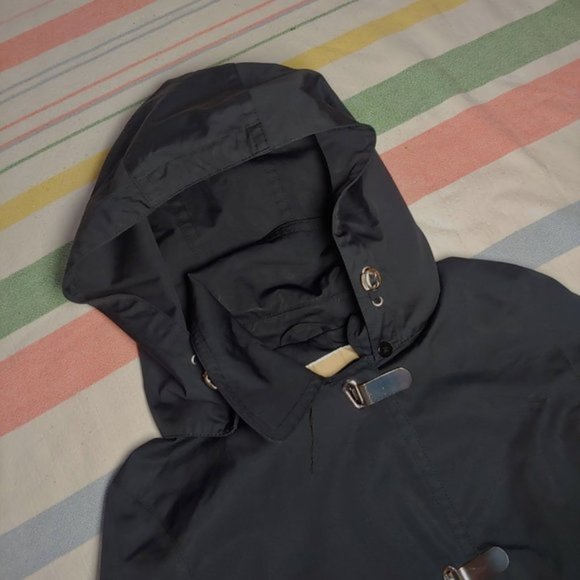 Michael Kors Black Hooded Raincoat Clip Closures - Picture 2 of 16